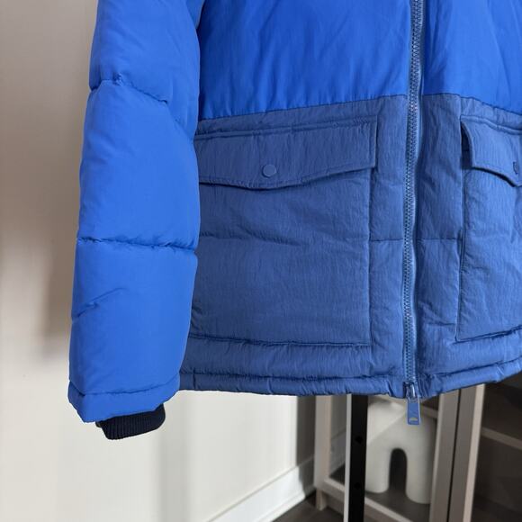 Scotch & Soda Blue Insulated Hooded Zip Up Puffer Jacket Mid Length Coat XL NEW - Picture 3 of 7